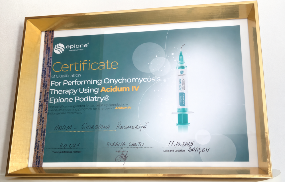 Certificat de formare Acidum IV pentru terapia onicomicozei